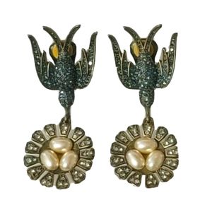 HEIDI DAUS BIRDS OF A FEATHER CLIP EARRINGS